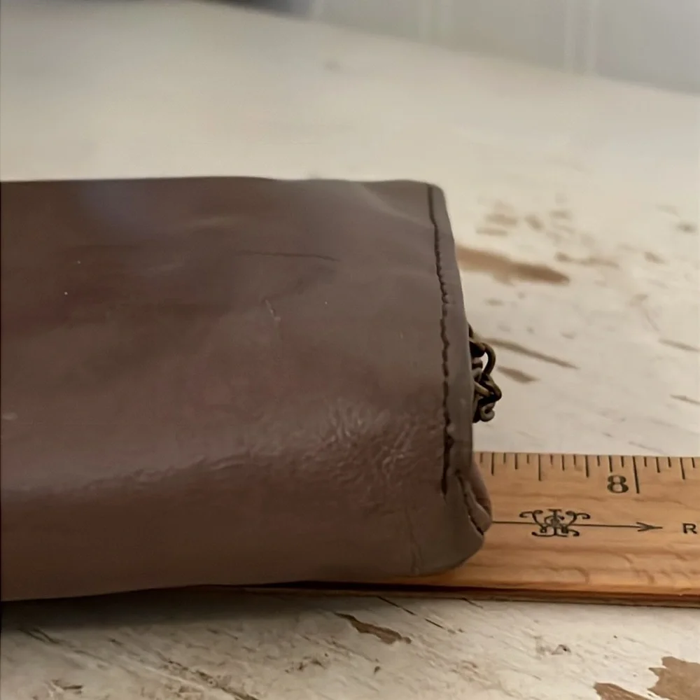 Vintage HOBO Brown Leather Clutch Wallet Folding